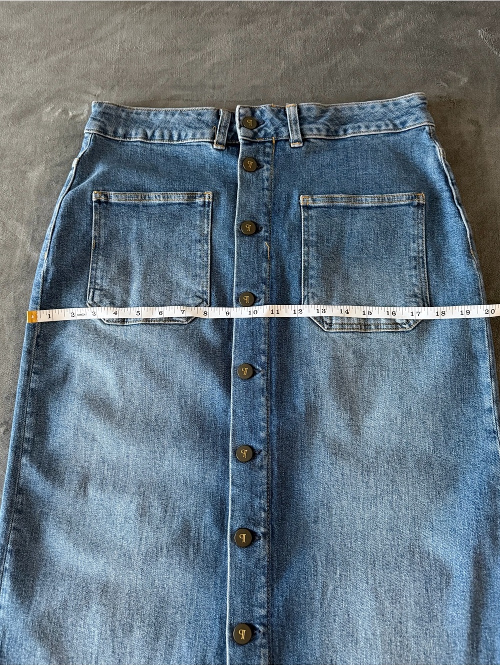 Anthropology Pilcro Button-Front Midi Denim Skirt in Blue - Picture 10 of 13